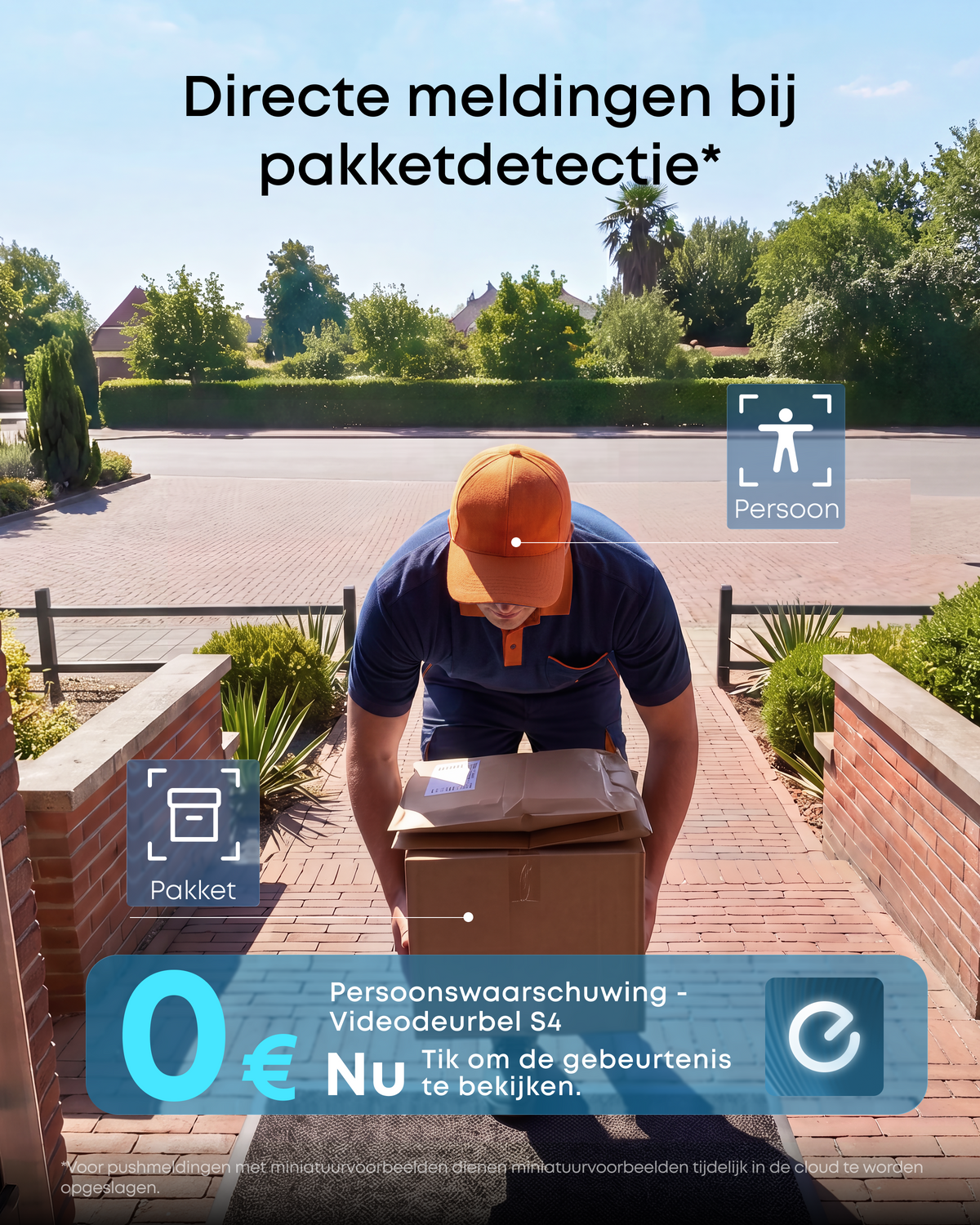 Eufy Video Deurbel S4 meldt direct een pakketbezorger met pakketdetectie