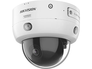 Twee witte Eufy SoloCam S4 4K beveiligingscamera's met zonnepaneel, dual-lens systeem en 360-graden tracking.