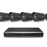 8-Kanaals AcuSense Camera Beveiligingspakket met 1x NVR en 4x 4MP Bullet Camera 2.8mm lens  | kleur zwart | 10% bundel korting