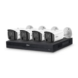 8-Kanaals Dahua AI-Bewaking Pakket met 4x Full-color Bullet-Camera's | 8MP | Kleur wit