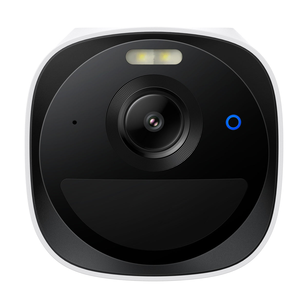 Eufy eufyCam E40 draadloze 2K camera, vooraanzicht met lens en spotlight