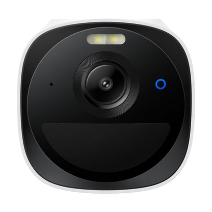 Eufy eufyCam E40 draadloze 2K camera, vooraanzicht met lens en spotlight
