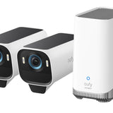 Anker eufy EufyCam S3 Pro | 4K | Dubbel Zonnepaneel | 1 Jaar Batterij | Kleurennachtzicht | Set 2 Camera's + Homebase 3