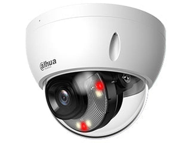 Witte Dahua 6MP WizSense dome camera DH-IPC-HDBW2649EP-S-IL-0280B-S2 met Smart Dual Light, schuin vooraanzicht