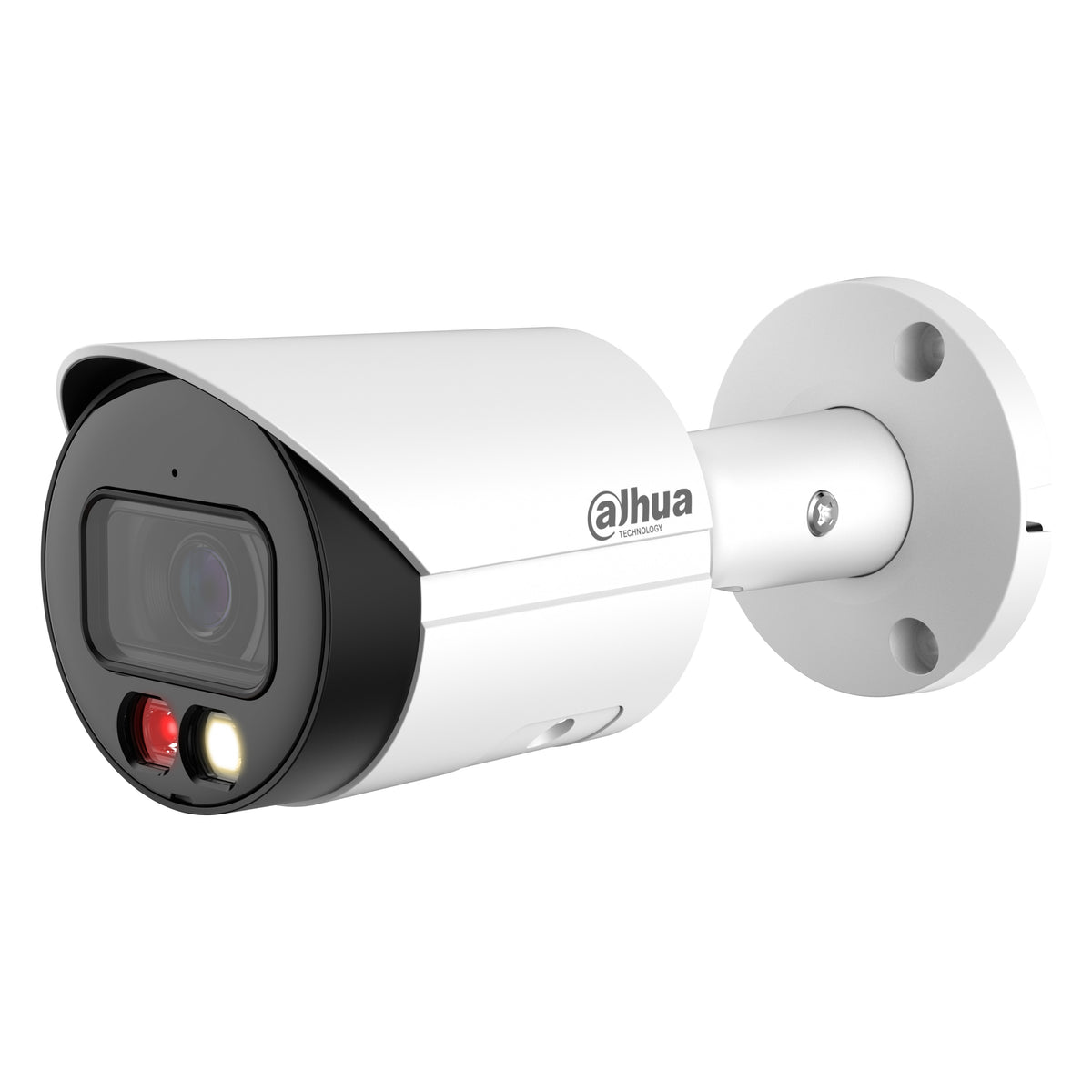 Witte Dahua 4MP WizSense Bullet DH-IPC-HFW2449SP-S-IL-0280B-S2, schuin vooraanzicht