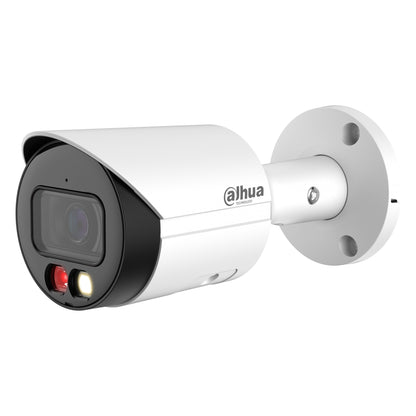 Witte Dahua 4MP WizSense Bullet DH-IPC-HFW2449SP-S-IL-0280B-S2, schuin vooraanzicht
