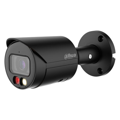 Zwarte Dahua 5MP WizSense Bullet DH-IPC-HFW2549SP-S-IL-0280B-Black, schuin vooraanzicht