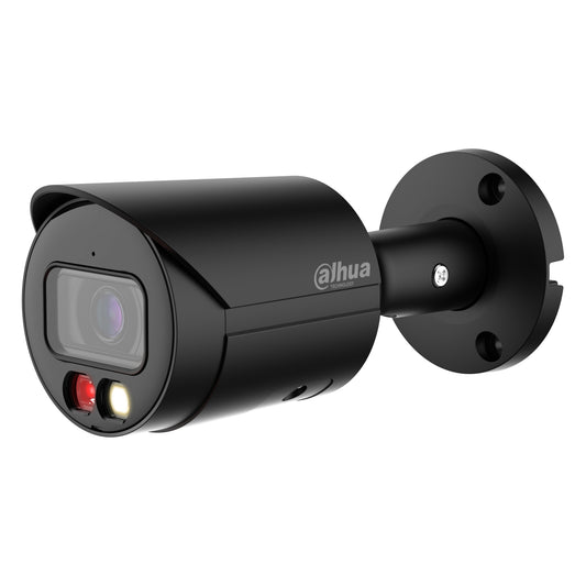 Zwarte Dahua 5MP WizSense Bullet DH-IPC-HFW2549SP-S-IL-0280B-Black, schuin vooraanzicht