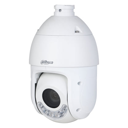 Witte Dahua 8MP Starlight PTZ DH-SD4E825MB-HNR-A-PV1, schuin vooraanzicht
