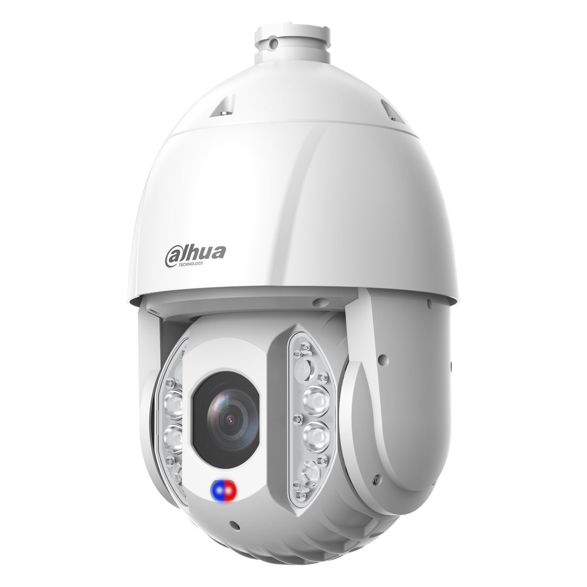 Witte Dahua 4MP PTZ DH-SD6E432MB-HNR-A-PV1, schuin vooraanzicht