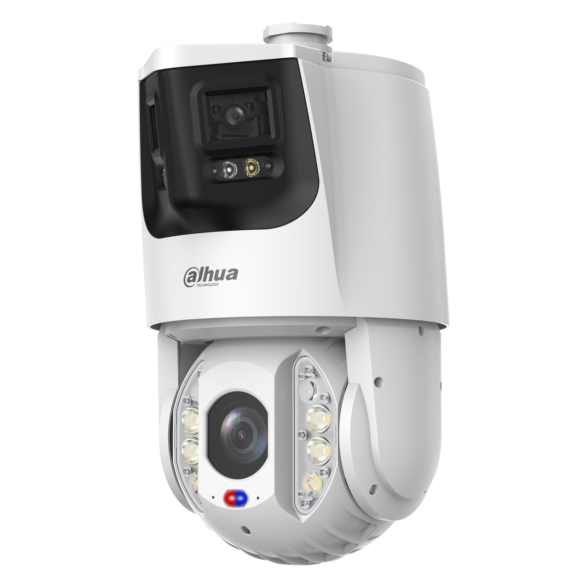 Witte Dahua 8+4MP X-Spans PTZ DH-SDT6E425-8P-MB-A-PV1-0280, schuin vooraanzicht