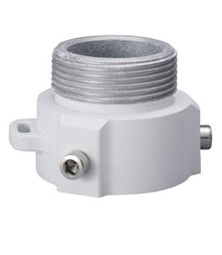 Witte aluminium montageadapter voor Dahua camera's met schroefdraad en compact design.