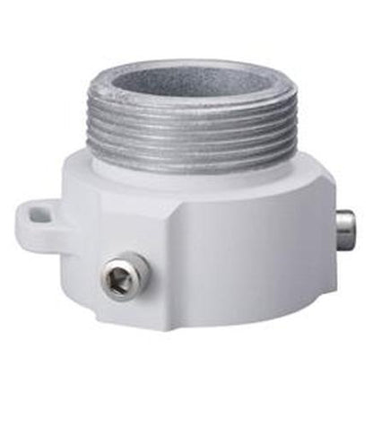 Witte aluminium Dahua PFA114 montageadapter met schroefdraad voor camera-installatie.