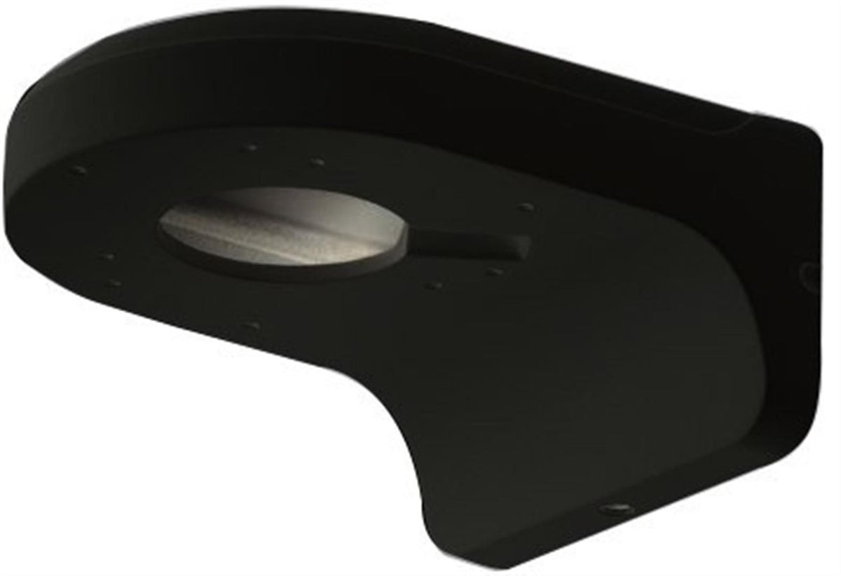 Zwarte Dahua PFB2203B aluminium wandbevestigingsbeugel met compact, strak design voor beveiligingscamera's.