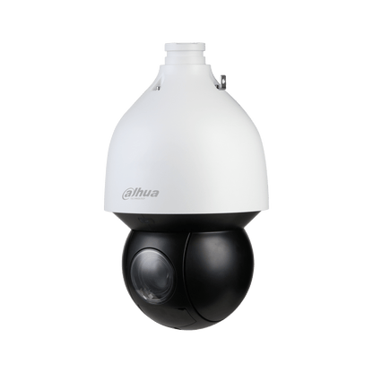 Dahua 8MP 4K WizSense PTZ-camera met wit-zwarte behuizing en 25x zoomlens voor buitenbeveiliging.