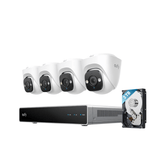 Eufy E41 Power over Ethernet Camera System 4x 4K Turret Camera + Network Video Recorder 2TB - Artificial Intelligence Color Night Vision