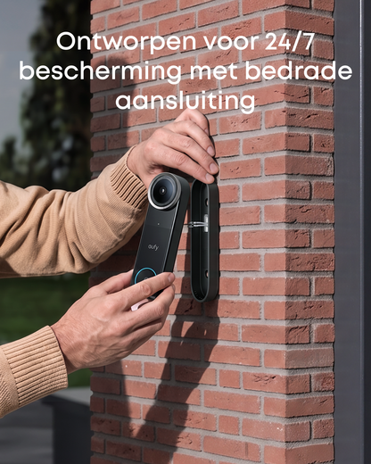 Eufy Video Deurbel S4 bedraad aangesloten en gemonteerd naast de voordeur