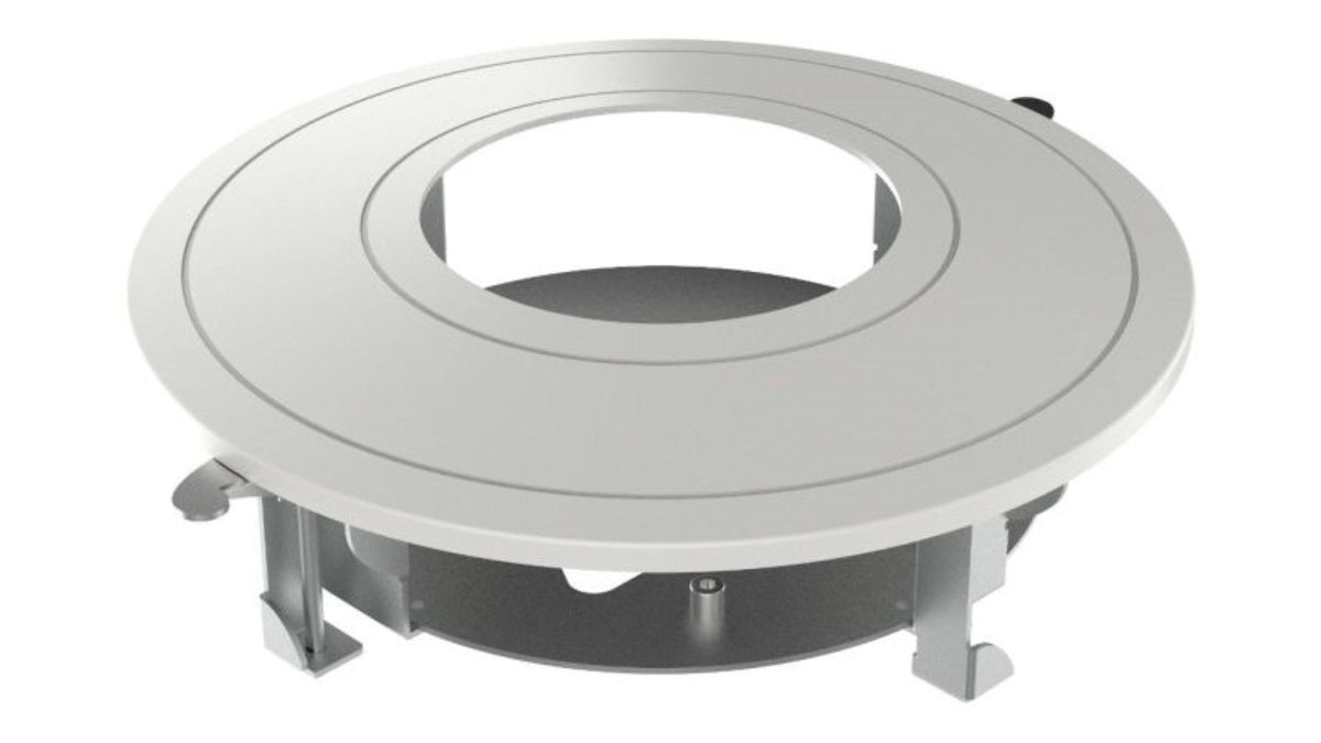 Witte Hikvision DS-1227ZJ-DM44 inbouw plafondmontage voor dome camera's met een diameter van 225mm.