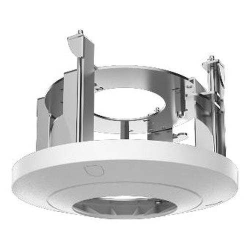 Witte Hikvision DS-4221ZJ-WC inbouwbeugel voor verzonken plafondmontage van een domecamera.