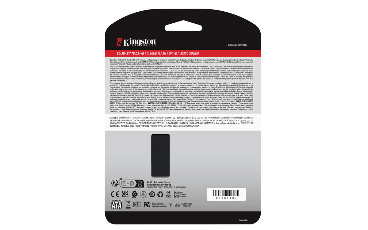 Verpakking achterzijde Kingston A400 960GB SSD