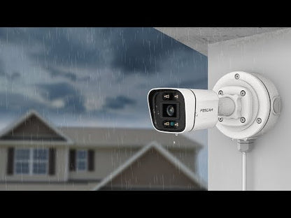 Foscam V4EC | 4MP PoE Bullet Camera | Starlight Kleur Nachtzicht | Spotlight + IR | AI-detectie | Geluid+Lichtalarm | IP66 | ONVIF | Wit