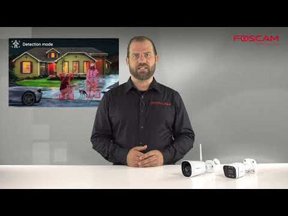 Foscam V4EC | 4MP PoE Bullet Camera | Starlight Kleur Nachtzicht | Spotlight + IR | AI-detectie | Geluid+Lichtalarm | IP66 | ONVIF | Wit