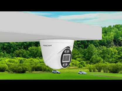 Foscam T5EP | 5MP PoE Turret Camera | 4mm Vast | 78° | Kleur Spotlight + IR Nachtzicht | AI-detectie | Geluid+Lichtalarm | IP66 | ONVIF | Zwart