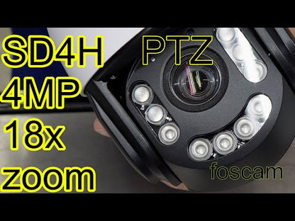 Foscam SD4H | 4MP WiFi PTZ Camera | 18x Optische Zoom | 355° Pan + 90° Tilt | IR Nachtzicht 60m | Auto-tracking | Dual-band WiFi | IP66 | ONVIF | Wit