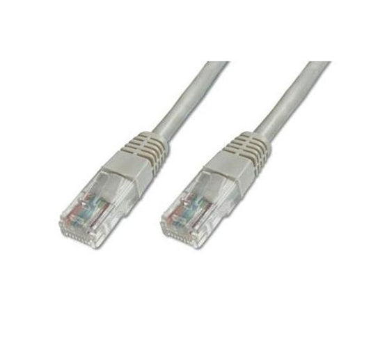 Grijze 20 meter CAT6 UTP netwerkkabel met RJ45 connectoren voor PoE IP-camera's.